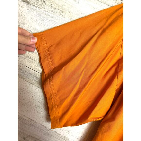 Marc New York Women’s M Orange Zip Front Oversized Short Sleeve Top boho - Picture 5 of 6